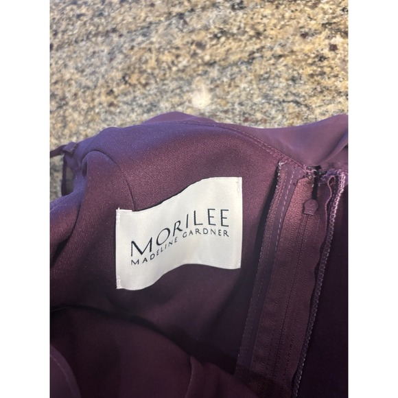 Mori Lee by Madeline Gardner Bridesmaid Dress Eggplant Purple Size 6 Full Length - Picture 5 of 13
